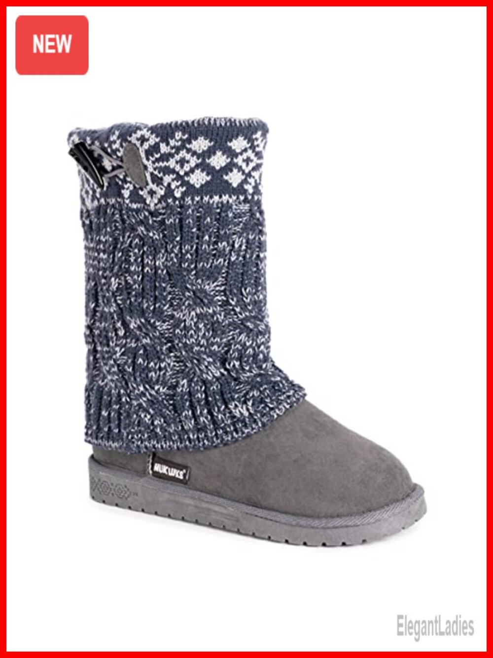 Faux Suede Pull On Winter Snow Boots Faux Fur Lined Water Resistant